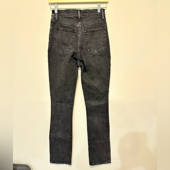 Abercrombie Ultra High Rise 90s Slim Straight Jean Crossover Waist - Black 24 - Picture 5 of 12